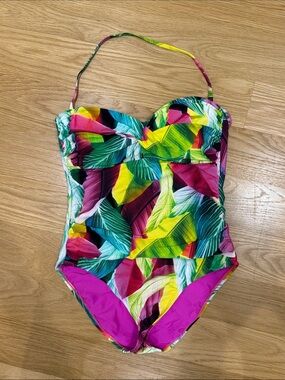 Tropical Leaf One-Piece Swimsuit in Multicolor